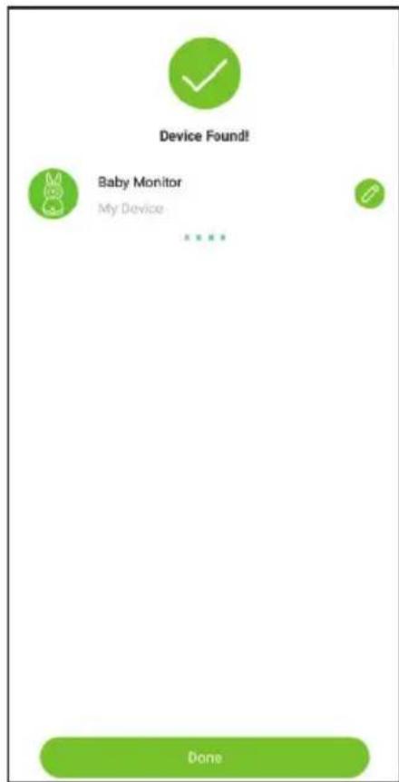 Device Found! Baby Monitor My Device Done