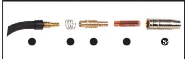 Weldclass Weldforce 141GL - MIG Torch Spare Parts: - 1