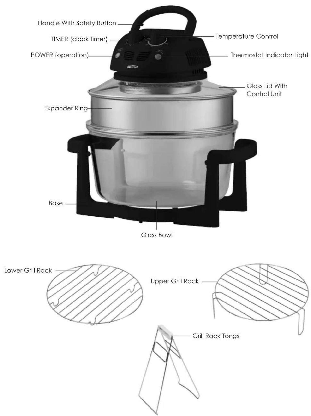 MISTRAL MCO1GRB - Features of Your 12 Litre Glass Convection Oven - 1