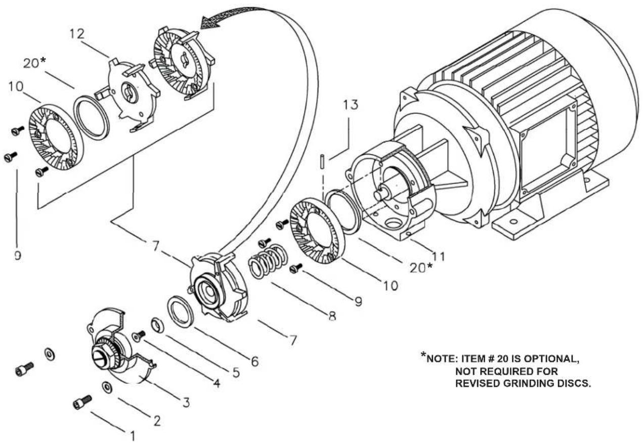 12 20* 10 9 7 13 10 20* 11 8 9 7 6 4 5 3 2 1 *NOTE: ITEM # 20 IS OPTIONAL, NOT REQUIRED FOR REVISED GRINDING DISCS.
