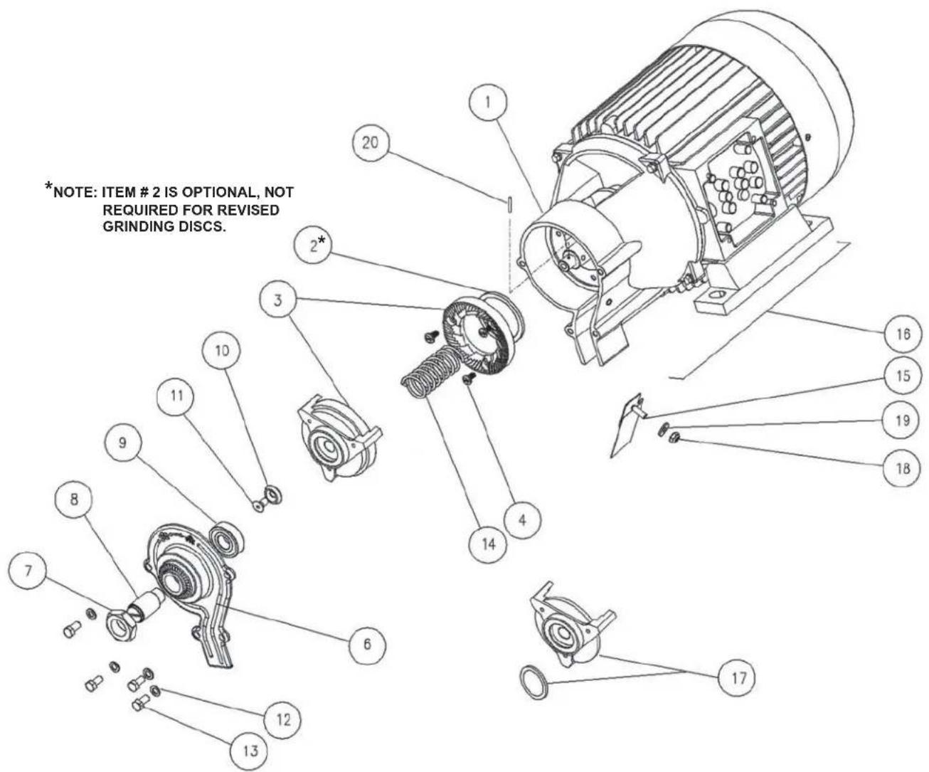 *NOTE: ITEM # 2 IS OPTIONAL, NOT REQUIRED FOR REVISED GRINDING DISCS.
