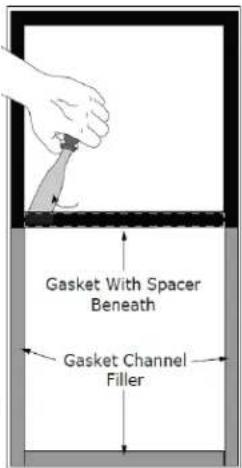Gasket With Spacer Beneath Gasket Channel Filler