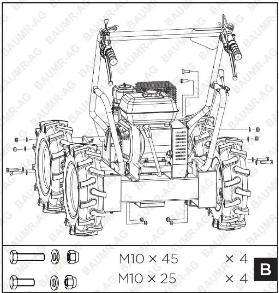 M10 × 45 × 4 M10 × 25 × 4 B