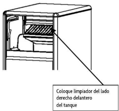 Coloque limpiador del lado derecho delantero del tanque