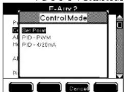 F-Aux 2 Control Mode Set Point PID - PWM PID = 4/20mA
