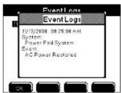 Event Logs Event Logs 11/13/2008 09:25:00 AM System: Power Fall System Event: AC Power Restored