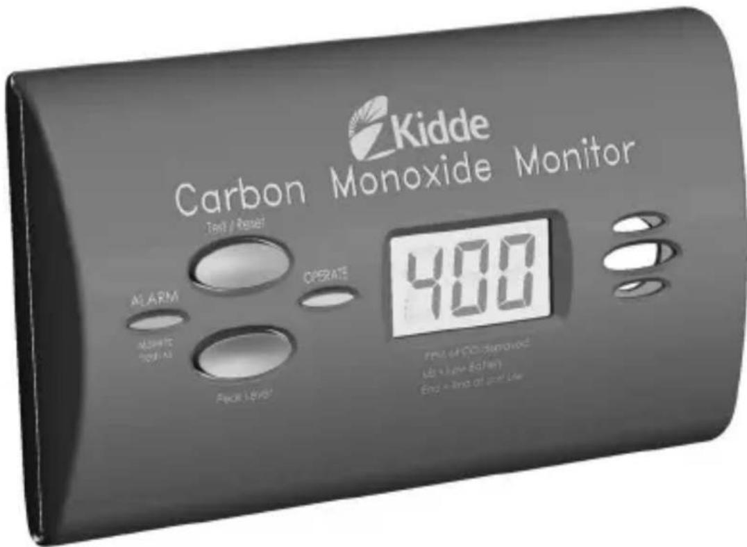Kidde Carbon Monoxide Monitor Tire / Reset 400 ALARM MACHINE FOR ALL FLOOR LEVEL OPERATE 400 Tire of CO removed Up to have safety End to End at first line