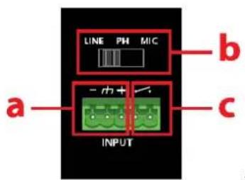 LINE PH MIC a INPUT b c