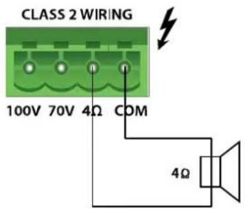 CLASS 2 WIRING 100V 70V 4Ω COM 4Ω
