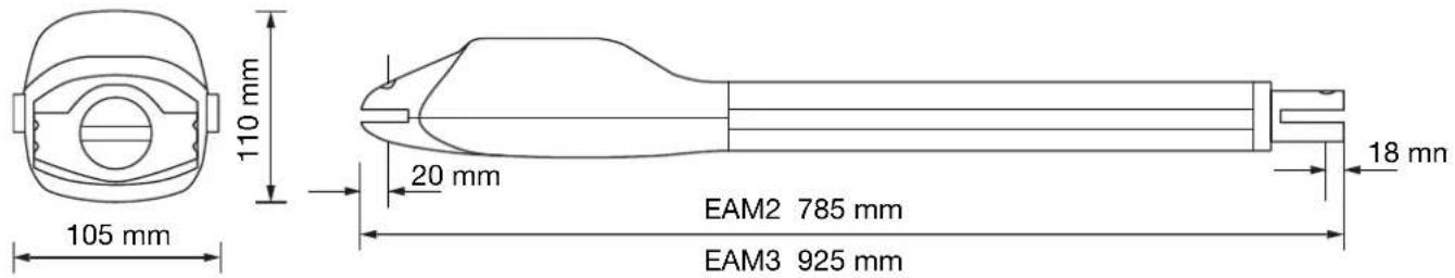 105 mm 110 mm 20 mm EAM2 785 mm EAM3 925 mm 18 mm