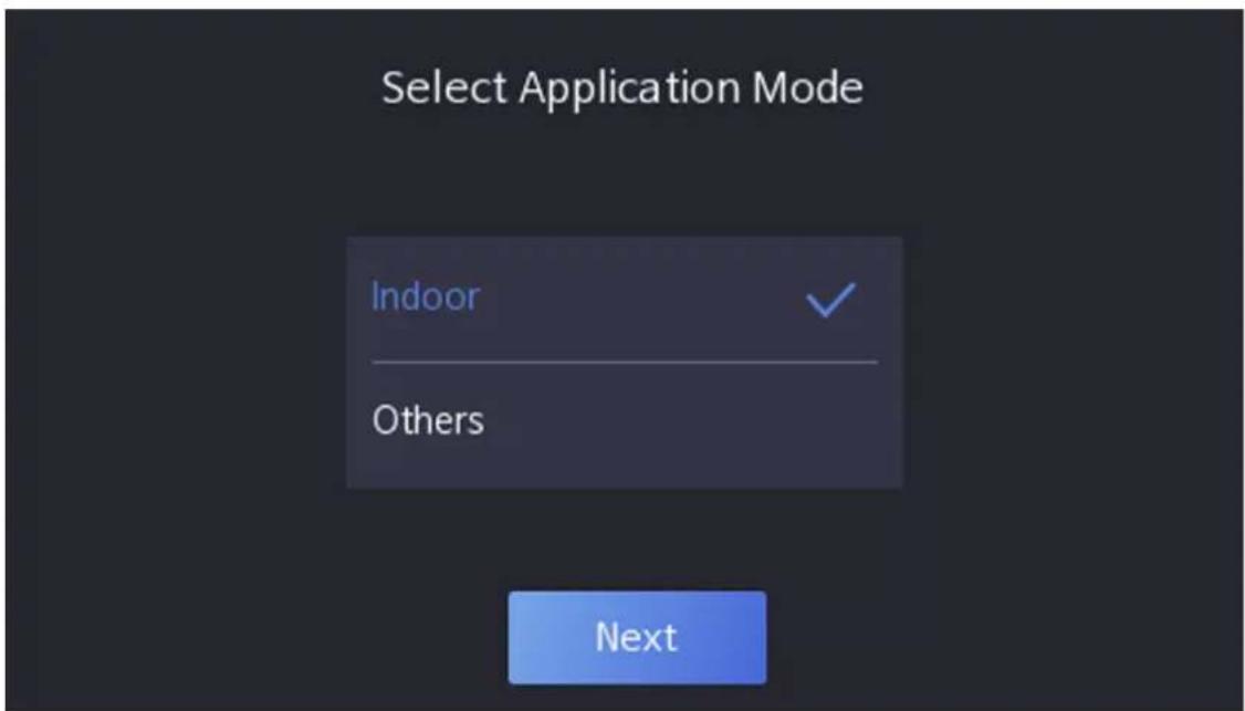 Select Application Mode Indoor Others Next