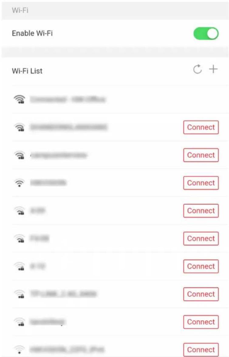Wi-Fi Enable Wi-Fi Wi-Fi List Connect Connect Connect Connect Connect Connect Connect Connect Connect Connect Connect Connect Connect