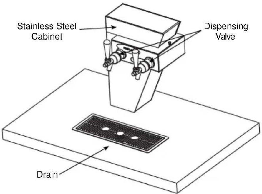 Stainless Steel Cabinet Dispensing Valve Drain