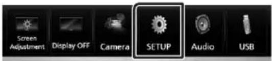 Screen Adjustment Display OFF Camera SETUP Audio USB