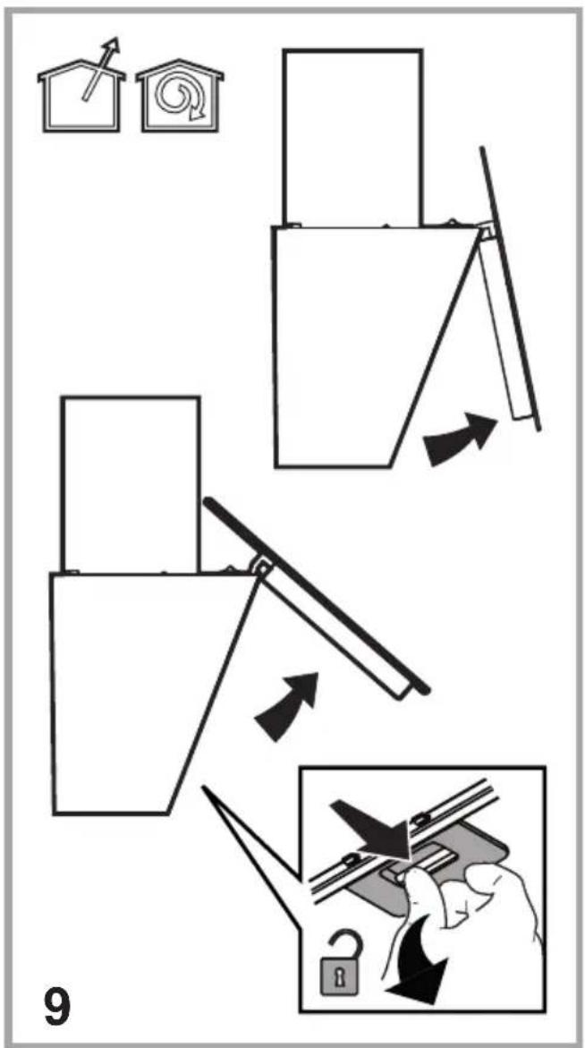 Diagram illustrating a mechanical or architectural modification process with labeled components and directional arrows, including a hand holding a lock.