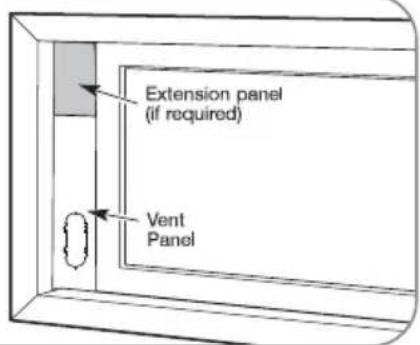 Extension panel (if required) Vent Panel