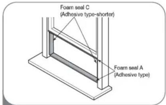 Foam seal C (Adhesive type-shorter) Foam seal A (Adhesive type)
