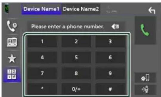 Device Name1 Device Name2 Please enter a phone number. 1 2 3 4 5 6 7 8 9 * 0/+ #