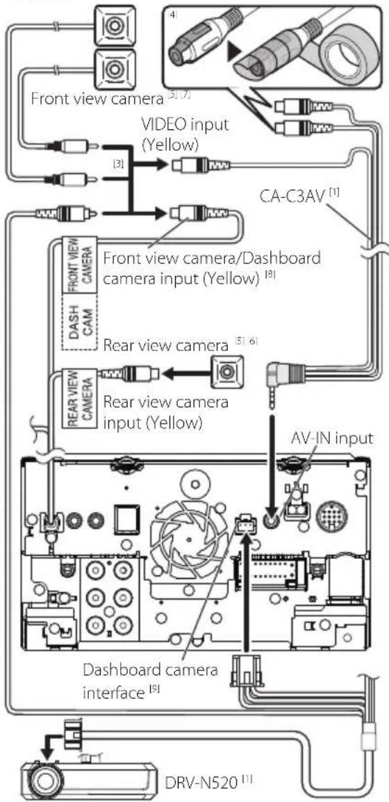 KENWOOD DDX820WS - Connecting the camera - 1