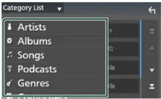 Category List Artists Albums Songs Podcasts Genres