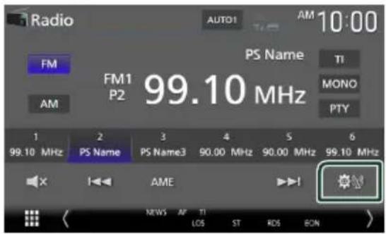 Radio AUTO1 AM 10:00 FM PS Name TI FM1 P2 99.10 MHz MONO AM PTY 1 2 3 4 5 6 99.10 MHz PS Name PS Name3 90.00 MHz 90.00 MHz 99.10 MHz AME NEWS AP TI LOS ST ROS EON