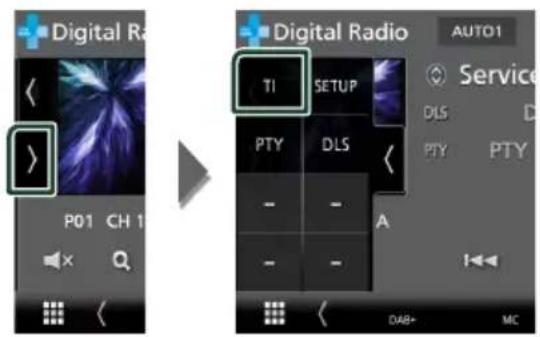 Digital Radio TI SETUP PTY DLS - - - - Digital Radio AUTO1 Service DLS DTY PTY A DAB+ MC