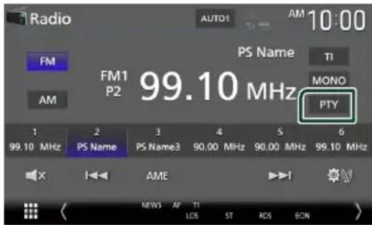 Radio AUTO1 AM 10:00 FM PS Name TI FM1 P2 99.10 MHz MONO AM PTY 1 2 3 4 5 6 99.10 MHz PS Name PS Name3 90.00 MHz 90.00 MHz 99.10 MHz AME NEWS AP TI LOS ST ROS EON