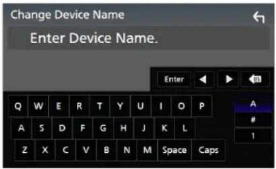 Change Device Name Enter Device Name. Enter Q W E R T Y U I O P A S D F G H J K L Z X C V B N M Space Caps A # 1