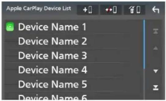 Apple CarPlay Device List Device Name 1 Device Name 2 Device Name 3 Device Name 4 Device Name 5 Device Name 6