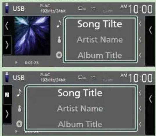 USB FLAC 192kHz/24bit 0:01:23 Song Tiltte Artist Name Album Title USB FLAC 192kHz/24bit 0:01:23 Song Title Artist Name Album Title