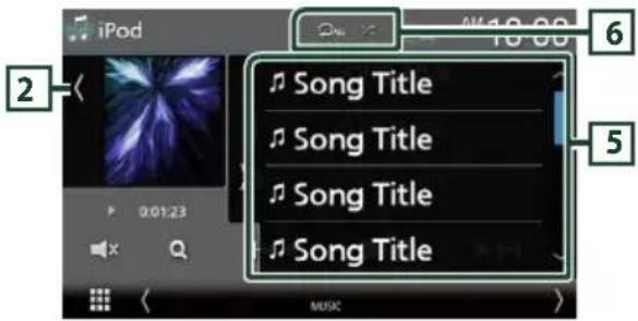 iPod 2 Song Title 6 Song Title 5 Song Title 0:01:23 MUSIC