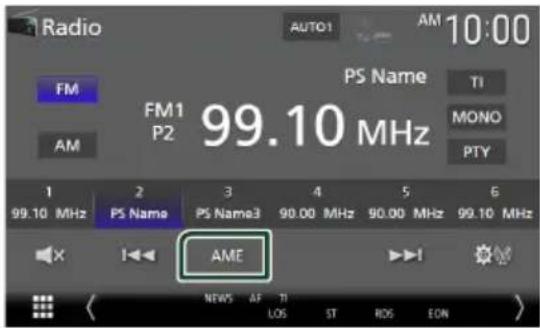 Radio AUTO1 AM 10:00 FM PS Name TI FM1 P2 99.10 MHz MONO AM PTY 1 2 3 4 5 6 99.10 MHz PS Name PS Name3 90.00 MHz 90.00 MHz 99.10 MHz AME NEWS AF TI LOS ST ROS EON