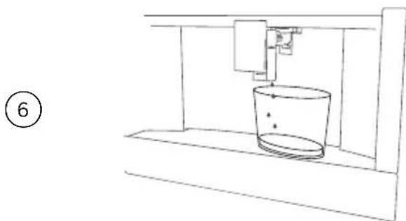 Line drawing of a mechanical device with a bucket and support structure (no text or symbols)