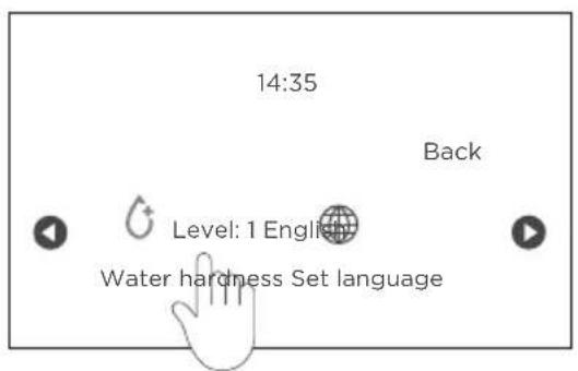 14:35 Back Level: 1 English Water hardness Set language