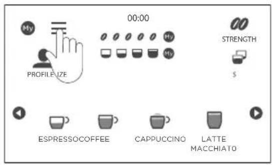 My 00:00 PROFILEIZE Strength ESPESSOCOFFEE CAPPUCCINO LATTE MACCHIATO