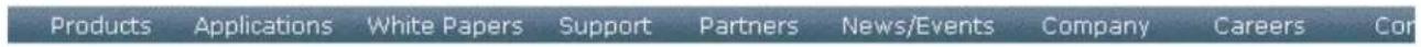 Products Applications White Papers Support Partners News/Events Company Careers Cor