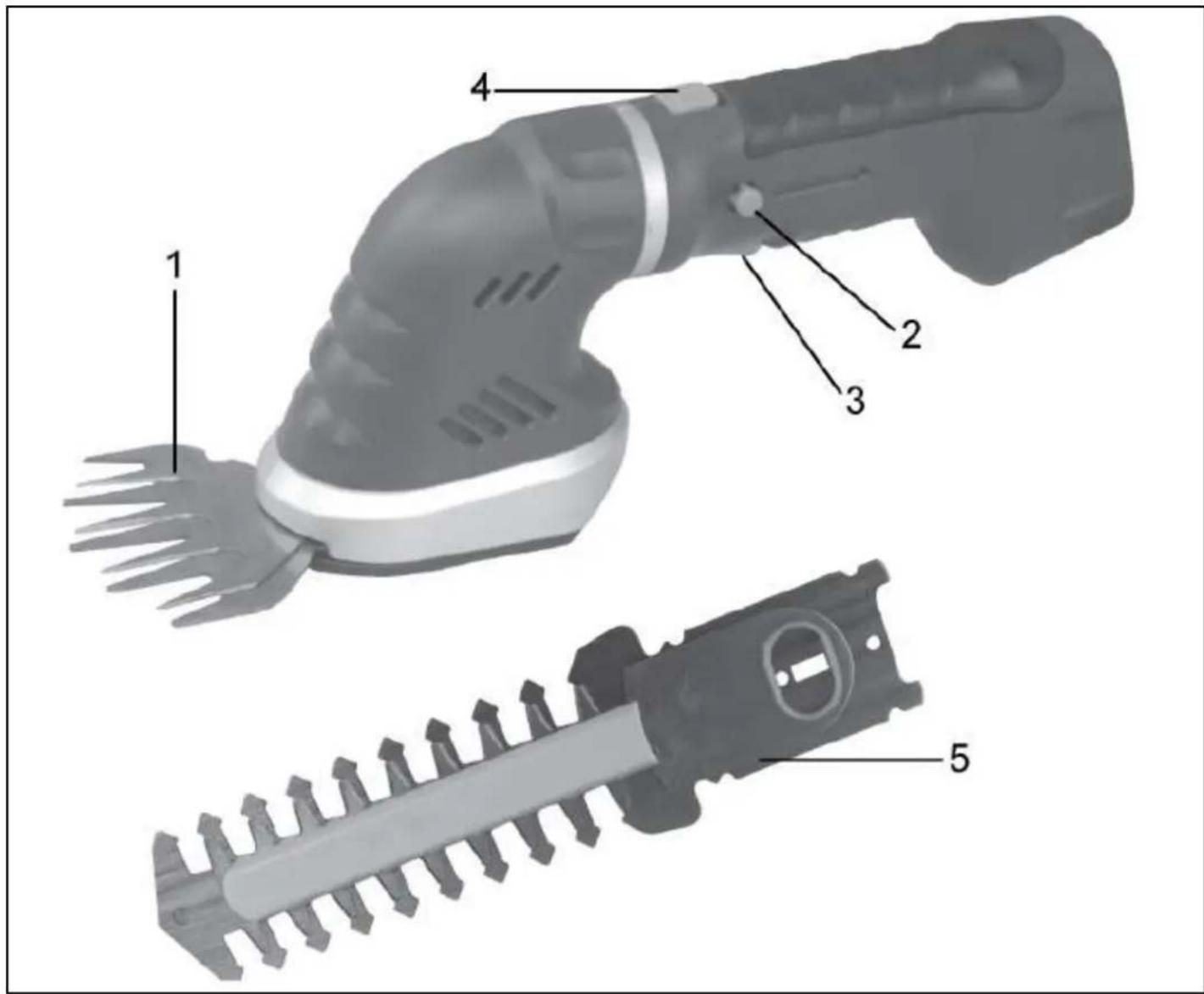 Technical diagram of a hairnet with labeled parts including blade, handle, and base