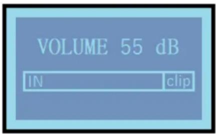 VOLUME 55 dB IN clip