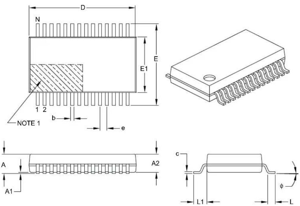 Microchip PIC32MM0064GPL036 - 28-Lead Plastic Shrink Small Outline (SS) - 5.30 mm Body [SSOP] - 1