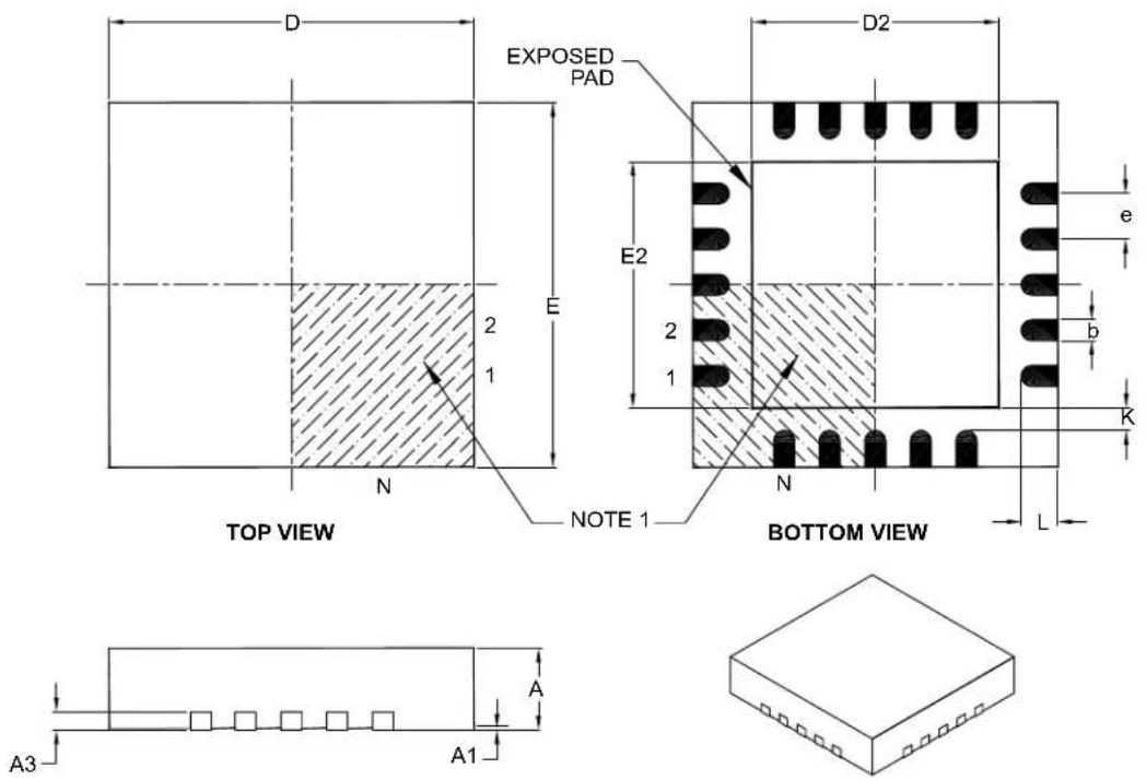 Microchip PIC32MM0064GPL036 - 20-Lead Plastic Quad Flat, No Lead Package (ML) - 4x4x0.9 mm Body [QFN] - 1