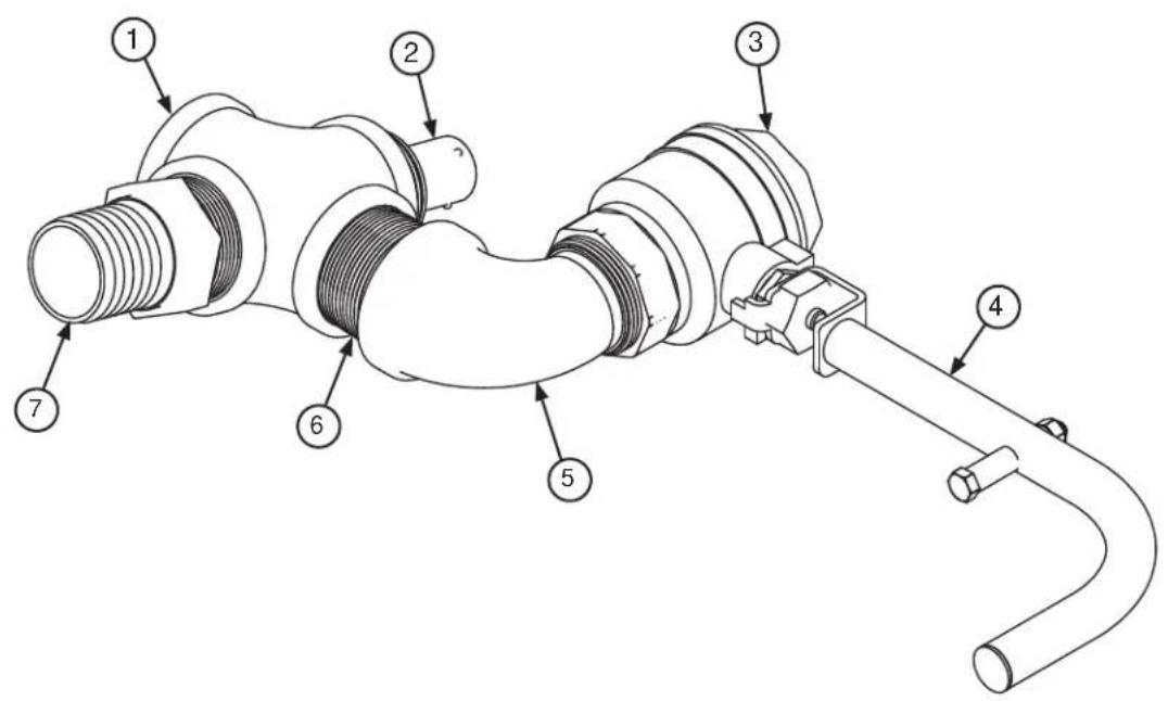 Technical diagram of a mechanical device with numbered components for identification