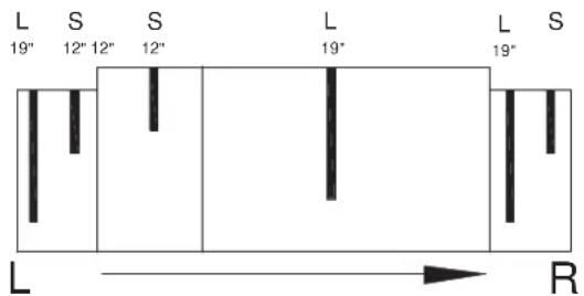 L S S L L S 19" 12" 12" 12" 19" L R