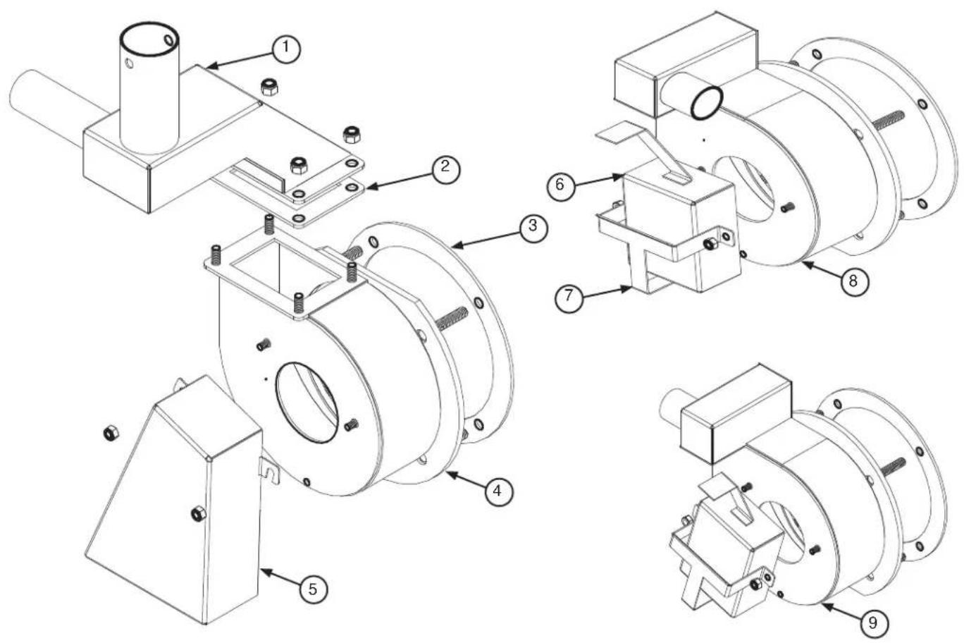 Technical diagram of mechanical assembly with numbered components for identification