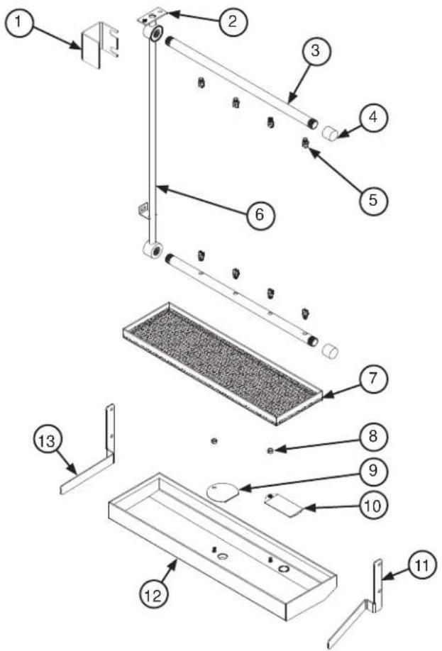 Technical diagram of a mechanical assembly with numbered components for identification