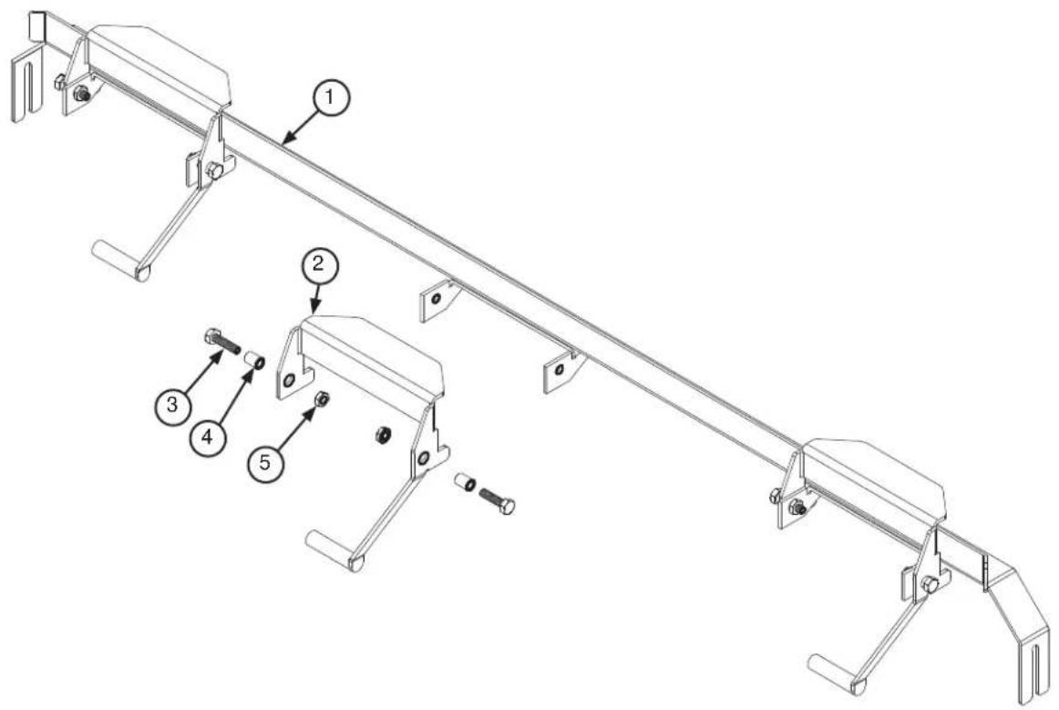 Technical diagram of a mechanical assembly with numbered components, likely for assembly or maintenance instructions.