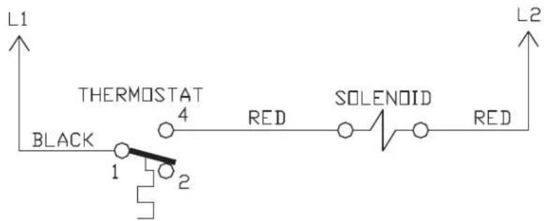 L1 THERMOSTAT BLACK 1 2 4 RED SOLENOID RED L2