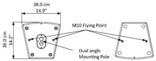 38.0 cm 14.9" 36.0 cm 14.2" M10 Flying Point Dual angle Mounting Pole