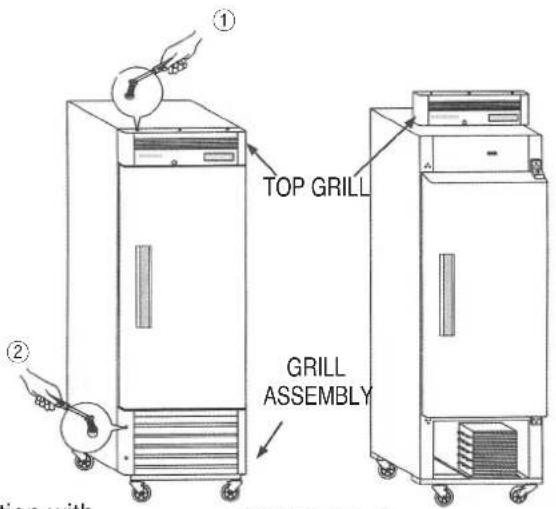 ① TOP GRILL ② GRILL ASSEMBLY