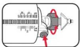 Diagram showing a mechanical or electrical component with labeled parts and directional arrows indicating motion or flow.