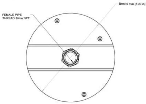 FEMALE PIPE THREAD 3/4 in NPT B160.0 mm [6.30 in]